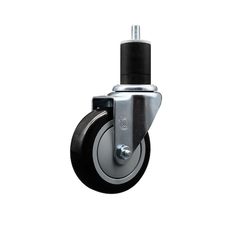 Service Caster 4'' Black Poly Wheel Swivel 1-3/4'' Expanding Stem Caster SCC-EX20S414-PPUB-BLK-134